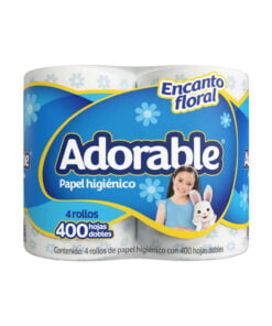 Papel higiénico Adorable 400 hojas dobles