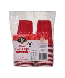Vasos de plástico rojo First Street