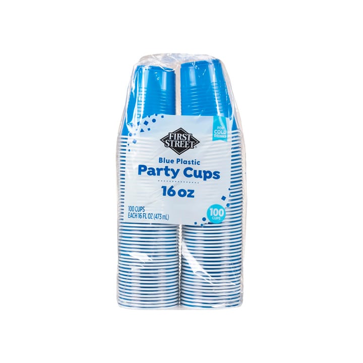 Vaso de plástico azul 16 oz First Street