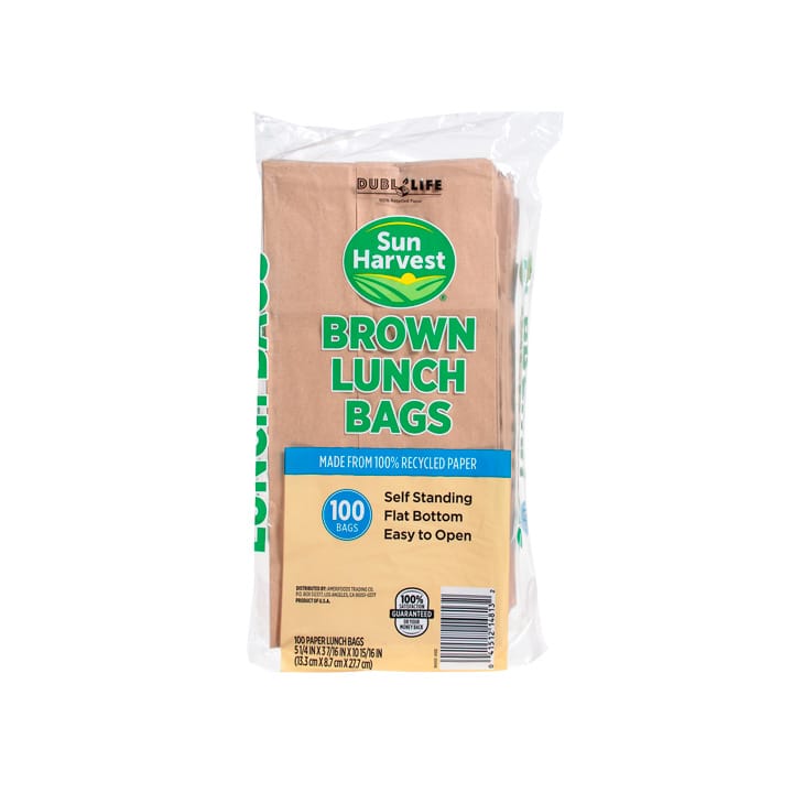 Bolsas de papel café para lonche Sun Harvest - Image 2