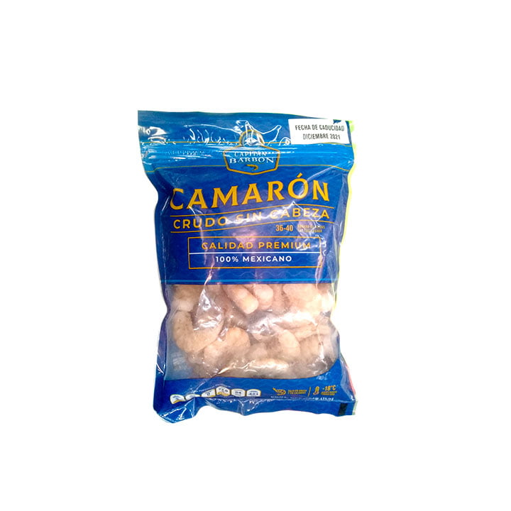 Camarón crudo sin cabeza capitán Barbón