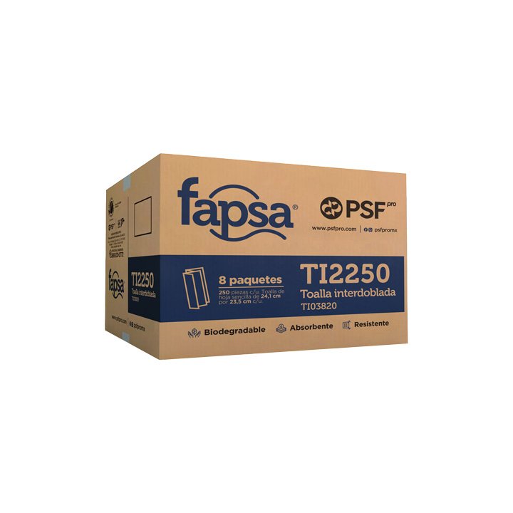 Toalla de papel interdoblada biodegradable Fapsa TI2250