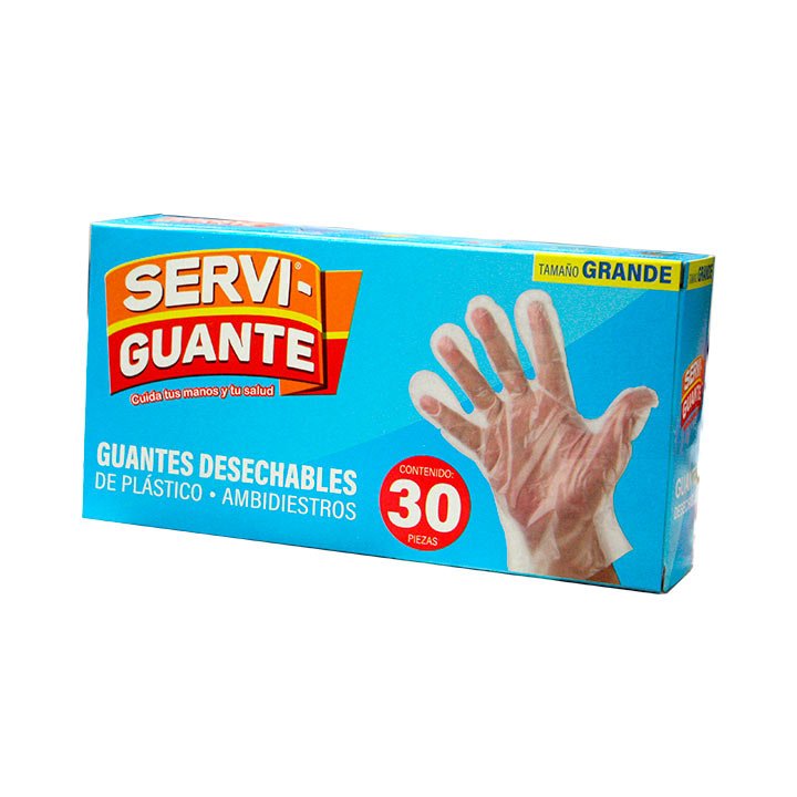 Guantes desechables de plástico grande Servi Guante