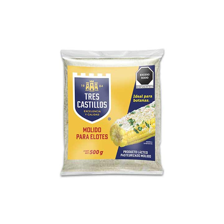 Queso molido para elotes Tres Castillos