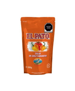 Salsa de chile habanero en sobre El Pato