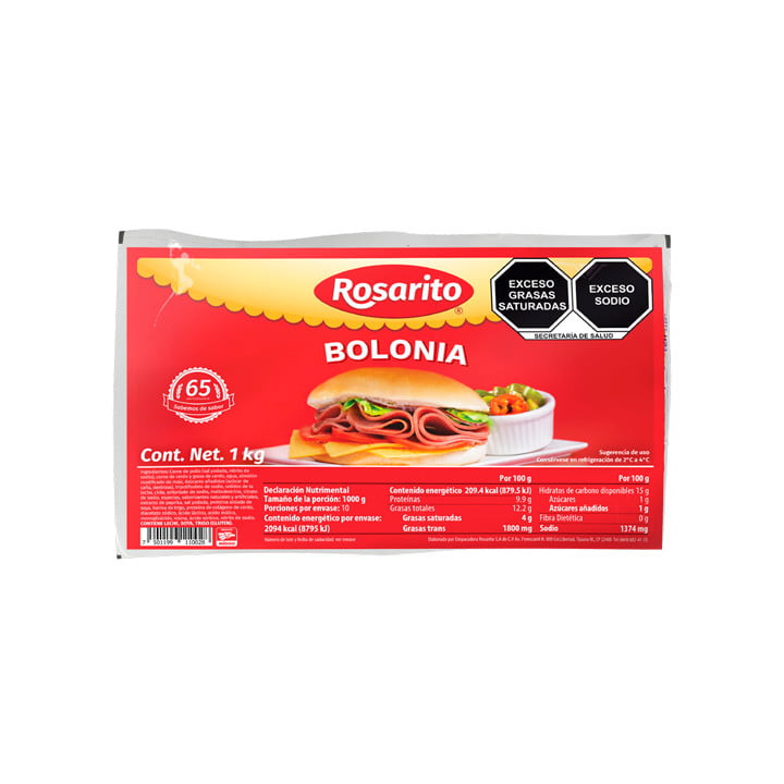Bolonia rebanada Rosarito (1 kg)