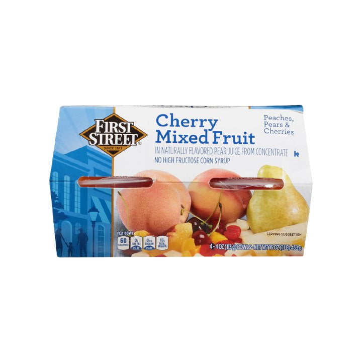 Vaso de frutas mixtas con almíbar ligero First Street