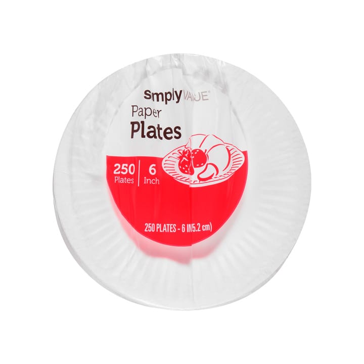 Platos de papel 6" Simply Value (250 pz)