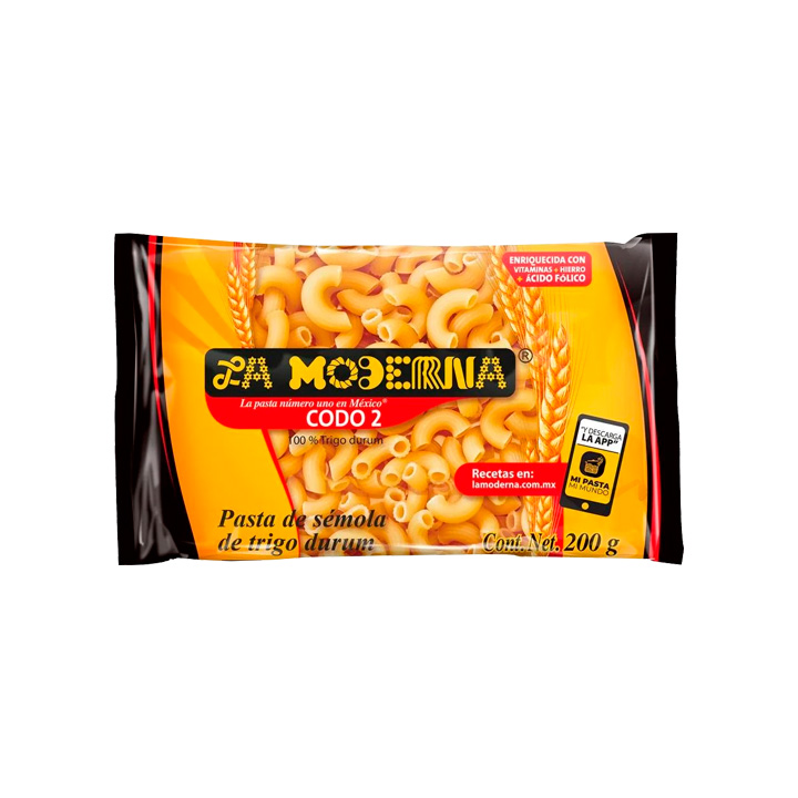 Pasta de codo no. 2 La Moderna (200 g)