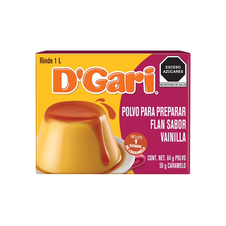 Polvo para flan sabor vainilla con caramelo