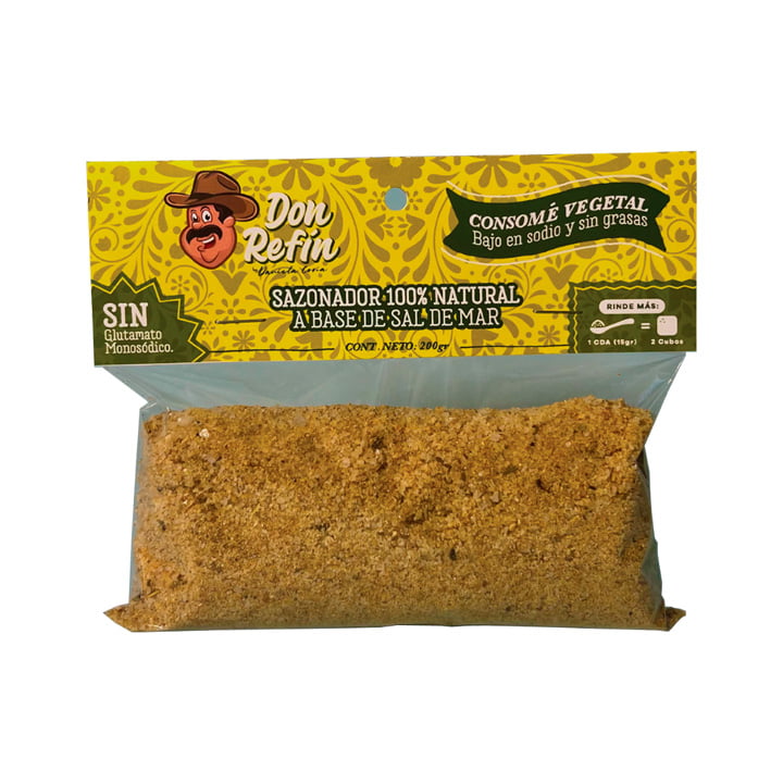 Consomé vegetal a base de sal de mar Don Refin