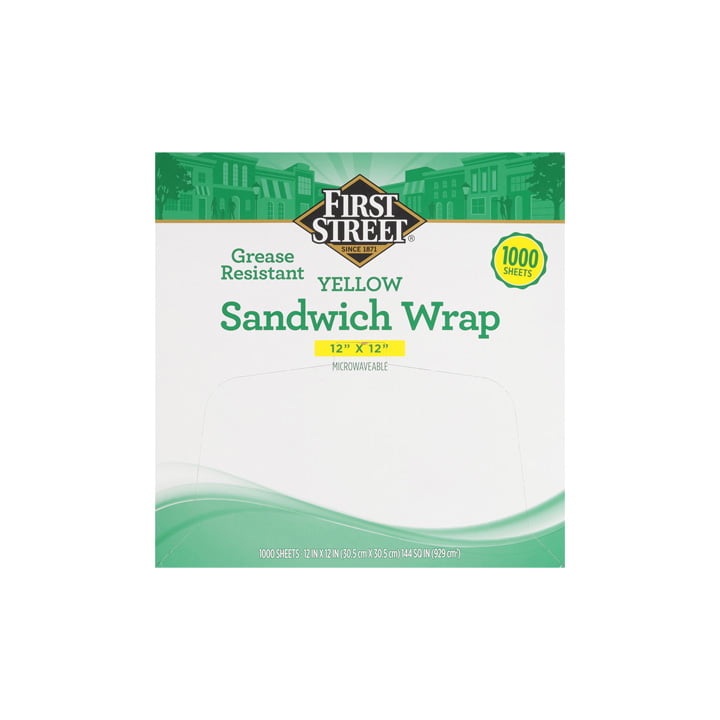 Envoltura amarilla para sandwich First Street