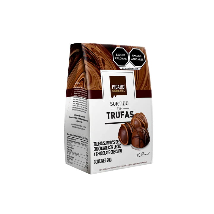 Pirámide surtido de trufas de chocolate