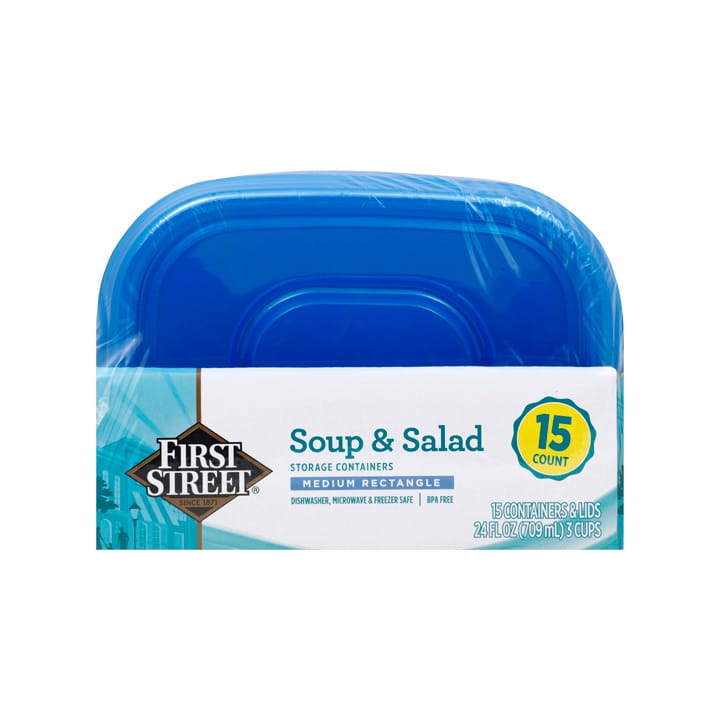 Recipiente de plástico con tapa para sopa First Street
