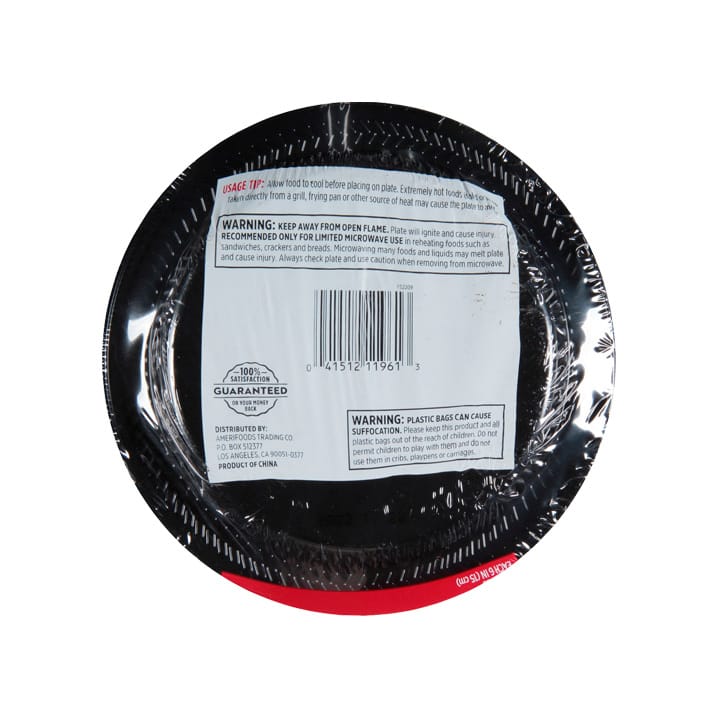 Platos de plástico negro 6" First Street - Image 3