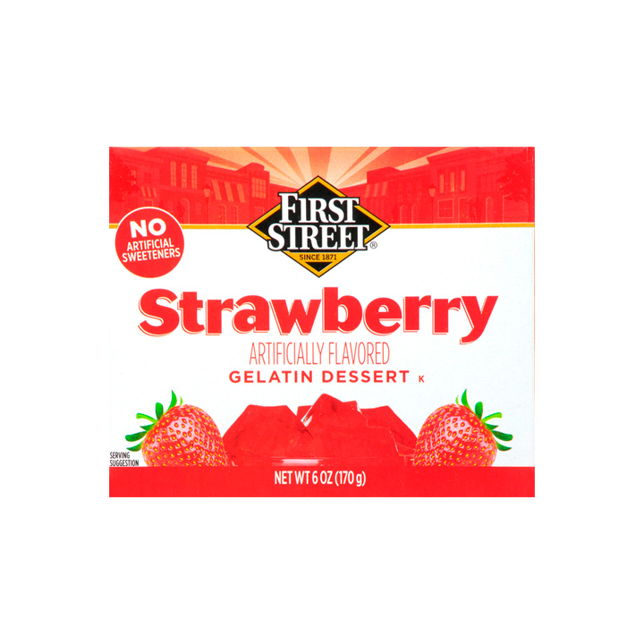 Polvo para gelatina sabor fresa First Street