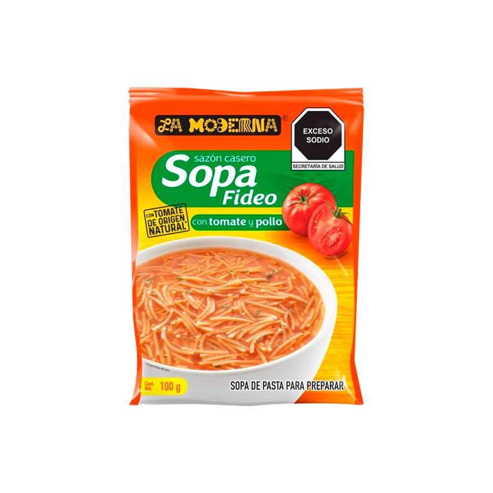 Sopa de fideo con tomate La Moderna