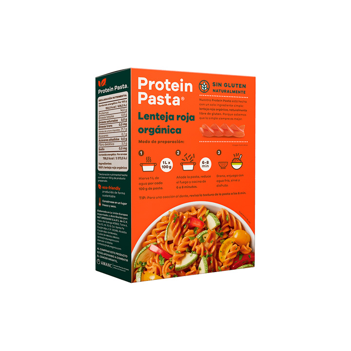 Pasta fusilli proteína lenteja roja sin gluten Real Natural - Image 2