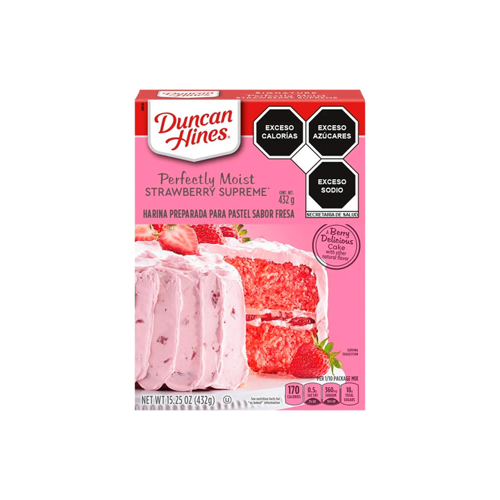 Harina para pastel de fresa Duncan Hines